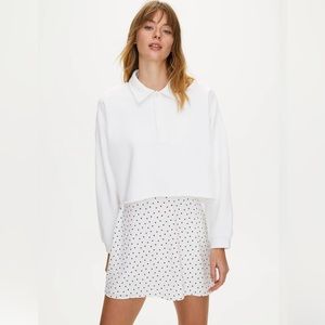 NWOT Aritzia Sunday Best Cropped Fleece Polo in White